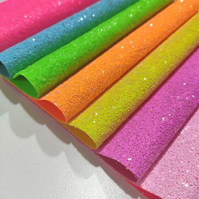 China 1.4mm PU Glitter Leather Fabric for sale