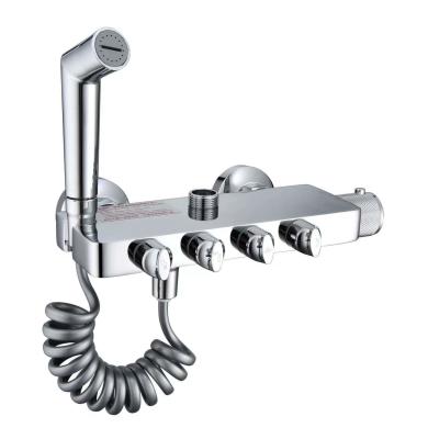 China ABS Thermostatic Shower Faucet Wall Mounted Handheld Bidet Faucet for sale