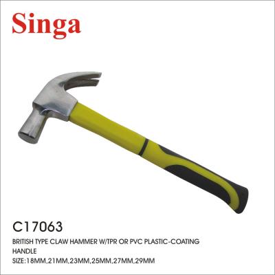 China Nail Hammer Household Purpose Mini Multitool British Type Claw Hammer with Plastic-TPR or PVC Coating Handle for sale