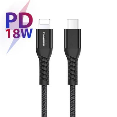 China 2.4A FCC Nylon Braided USB Charging Cable MFI PD 15W for sale