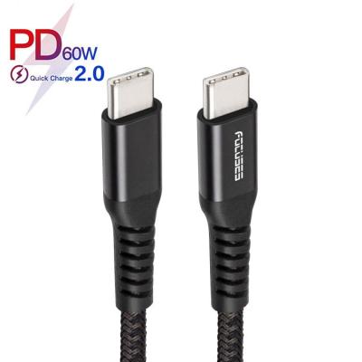China 3A USB 2.0 Type C Cable 3m Braided USB C Charging Cable for sale