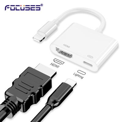 China FOCUSES 0.5M 2 In 1 Lightning Adapter 45g Lightning To HDMI Adapter for sale