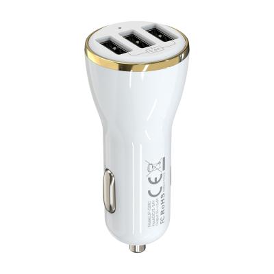 China Ultra Compact Input DC24V Rapid Phone Charger 3 Port Car Charger for sale