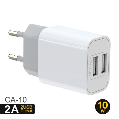 China PC Fireproof European USB Wall Charger 100VAC Travel Power Adapter for sale