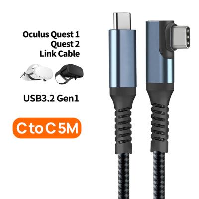 China Right Angle USB 3.2 Gen 1 Type C To USB C Cable 5A Thunderbolt 1m 3m 5m 16ft for sale