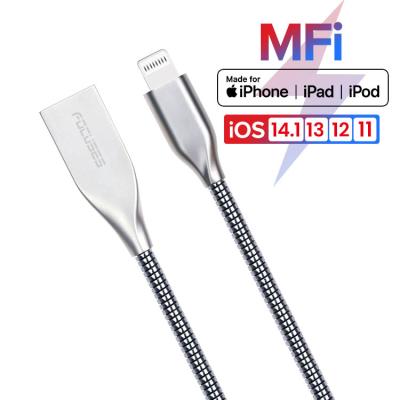 China 2.4A 3A USB Lightning Charging Cable SGS MFi FCC RoHs Certified for sale