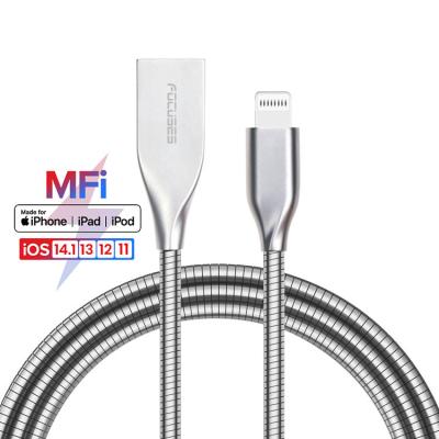 Китай Металл зарядного кабеля молнии USB OEM MFI полный для Яблока IPhone продается