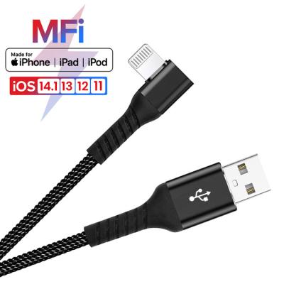 China 90 Degree USB Lightning Charging Cable Sync Data PD 18W Charging for sale
