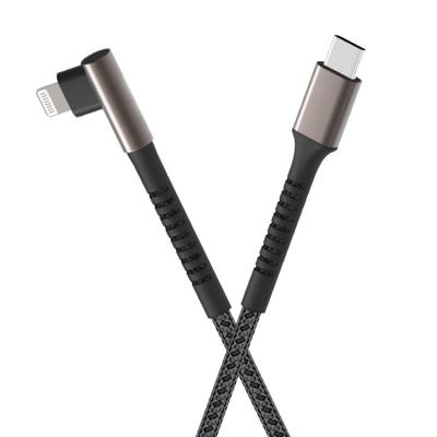 China Tipo de cable de carga del relámpago de MFI C94 los 3ft los 6ft USB relámpago negro en venta