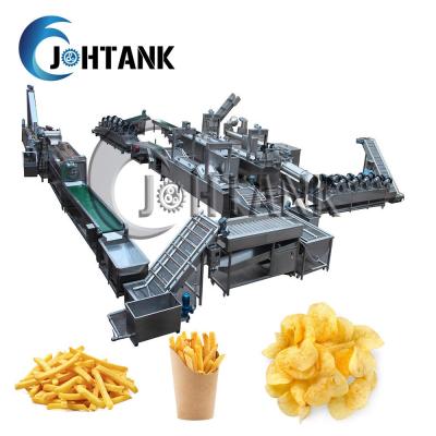 China Potato Crisp Chips French Fries Manufacturing Machine 500kg/h for sale