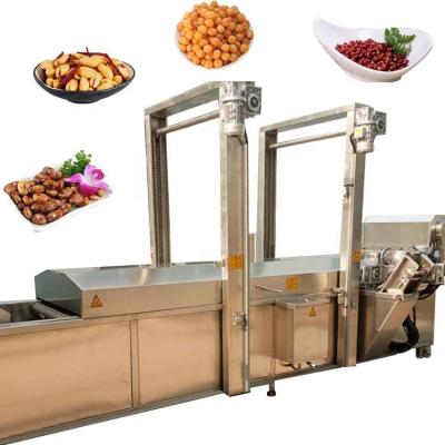 China Snacks Continuous Frying Machine For Broiler Wing Chicken Cutlet Steak Fried Shrimp Balls for sale