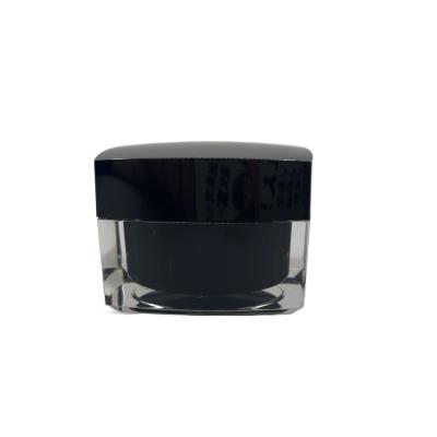 China Black Plastic Cosmetic Jars Cream 15g 50g Straight - Angle Edge Customized Color for sale