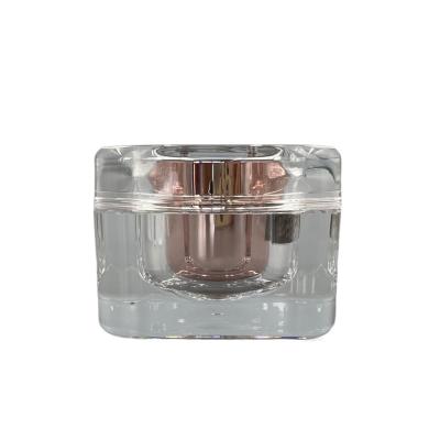 China Heavy Weight Square Cosmetic Jar Acrylic Cream Containers 50g With Mirror Lid for sale