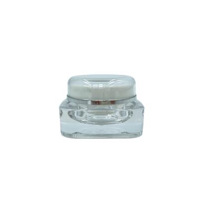 China Versatile Square Plastic Cosmetic Jars Cream Packaging 15g 30g 50g With Round Cap for sale