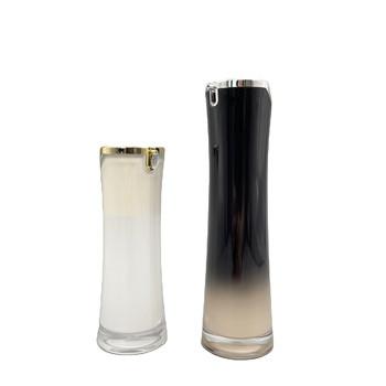China Luxury Acrylic Cosmetic Packaging Airless Bottle 50ml 100ml With Leaf Shape Nozzle for sale