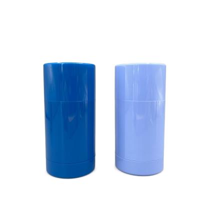 China Blue Push Up Deodorant Stick Empty Containers Round 50g 75g Customized Logo for sale