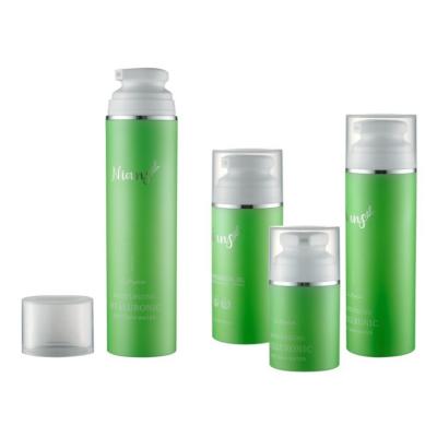 China PCR Material 50ml 100ml 150ml 200ml Optional Color Snap On PP Airless Pump Bottles for sale
