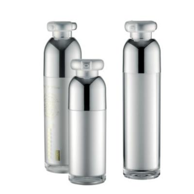 China Luxury Cosmetic Pump Bottle Double Wall 15ml ABS Small Containers With Clip for sale