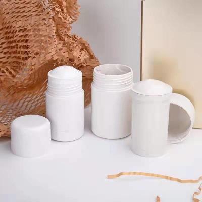 China 30g 50g Round Shape PCR Material Plastic Refillable Deodorant Stick Container for sale