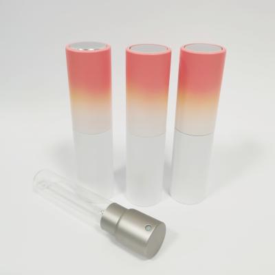China 8ML Aluminum Shell Gradient Color Refill Spray Bottle With Glass Inner Bottle for sale