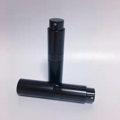 China Travel Mini Aluminum  8ML Black Color Aluminum Top Quality Refillable Perfume Spray Bottle for sale