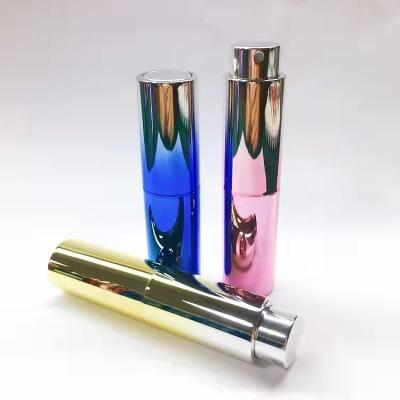 China 10ML UV Gradient Gold Color Customized Color Perfume Spray Bottle Replaceable Fragrance Bottle for sale