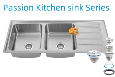 China 1200 X 500 Mm Corner Stainless Steel Kitchen Sink Rear Drain Placement for Your Restaurant Kitchen for sale