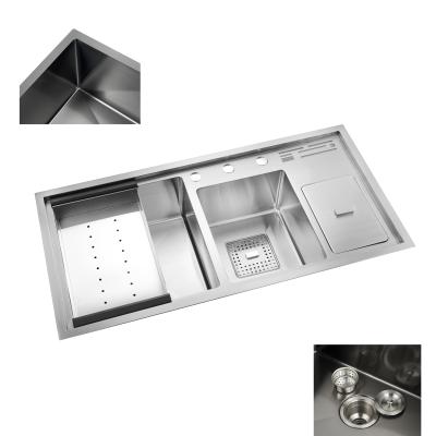 China Handmade Kitchen Sink with Drainboard The Ultimate Bathroom Floor Drain Strainer Solution for sale