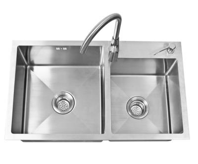 China R10 Two Basin Stainless Steel Apron Sink Handmade Sink Bowl 3.5mm for sale