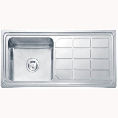 China 100*50cm Apartment Kitchen Top Mount Apron Sink With Squre Lattice Board for sale