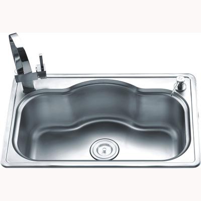China 2 Holes Under Counter Stainless Steel Single Bowl Sink Depth 215MM for sale