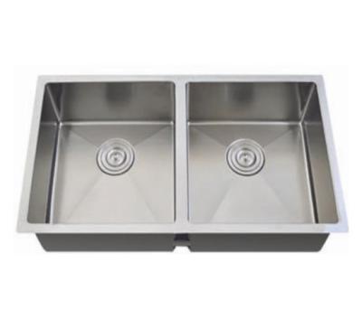 China Nano Series 304 Handmade Kitchen Sink Double Bowl 1.0MM 1.2MM 1.5MM for sale