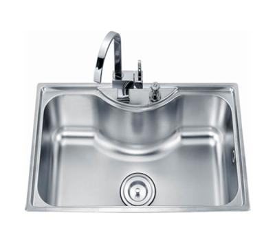 China 800x500mm Top Mount Stainless Steel Single Bowl Sink Noise Elimination for sale