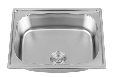 China 0.7mm Single Basin Stainless Steel Sink Drop In Sink Single Bowl 600*430mm for sale