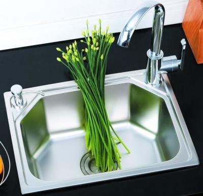 China Electroplated Rectangular Stainless Steel Single Bowl Sink Non Porous Corrosion for sale