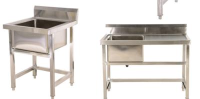 China Topmount Handmade Stainless Steel Sink Stand For Hotel Freestanding Table en venta