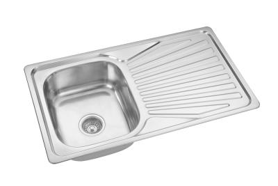 China 33*20 Inch Topmount Kitchen SS Sink With Drainboard Indian Size for sale