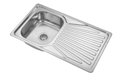 China 500MM Stainless Steel Kitchen Sink With Drainboard Single Bowl for sale