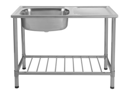 China 1000*500mm Freestanding Stainless Steel Basin Stand With Drainboard Faucet for sale