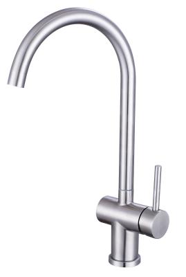 China Hot And Cold Water 304 Stainless Steel Faucet Brushed Steel Water Tap for sale