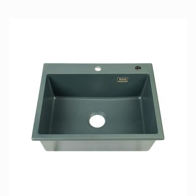China Grey 80% 20% Acrylic Single Bowl Quartz Black Sink Stain Resistant for sale