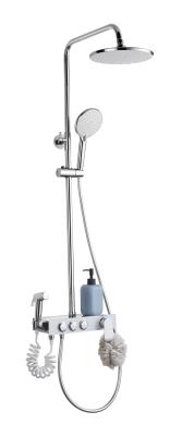 China Polishing Brushed Wall Mounted Stainless Steel Shower Set Electric Plating for sale