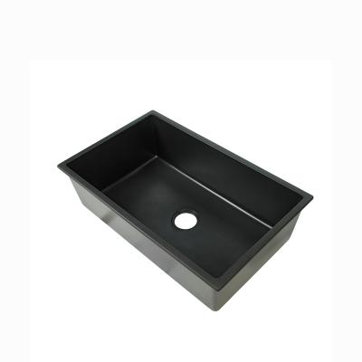 China Black Quartz Matte Black Kitchen Sink for sale