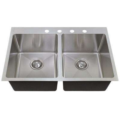 China PSON 18G Double Handmade Kitchen Sink SUS304 31'X 22'X 9' for sale