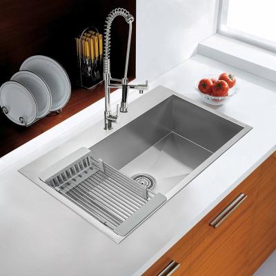 China R10 Single Bowl SS Handmade Kitchen Sinks 33''*22'' With Adjustable Tray for sale