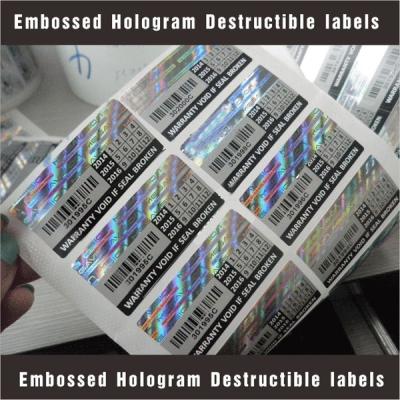 China Tamper Evident Destructible Vinyl Laser Labels High Security With Custom Pattern for sale