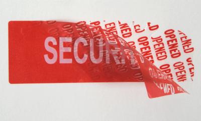 China Fast Food Carton Printable Security Labels With OPENED Hidden Message for sale
