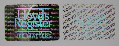 China Tamper Evident Void Hologram Security Stickers / Hot Stamp Stickers Glossy Varnish for sale