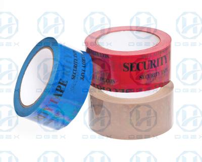 China Cinta abierta del ANIMAL DOMÉSTICO de la seguridad de Logo Printed Self Adhesive Tamper del vacío evidente de encargo de la cinta en venta