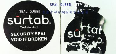 China Eggshell Sticker Destructive Warranty Vinyl Label For Packaging for sale